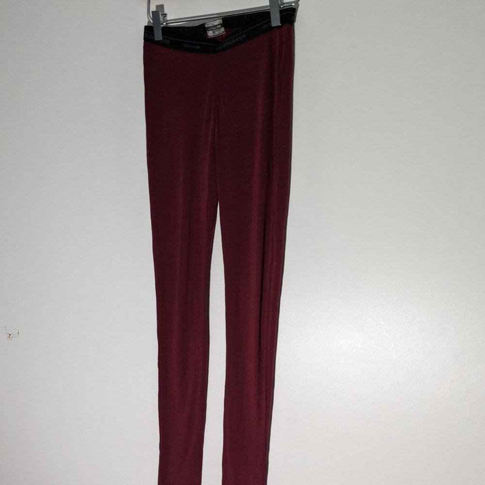 icebreaker Body Fit Basics 200 Merino Baselayer Pants Burgundy Size XS